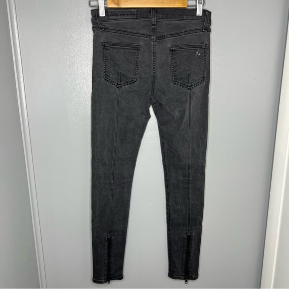 RAG & BONE Washed Black Moto Style Skinny Jeans - Picture 5 of 5